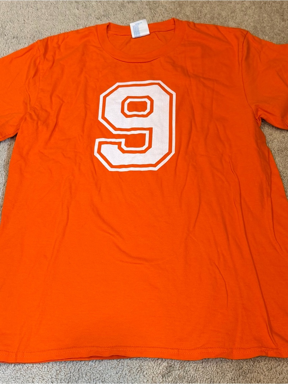 Kids Orange Number 9 Graphic Tee Sz L